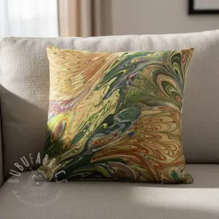 Tekoturkis Peacock green digital print