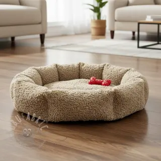 Tekoturkis Curly beige