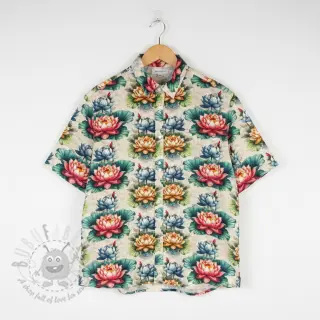 Viskoosi pellavalla Clover design D digital print