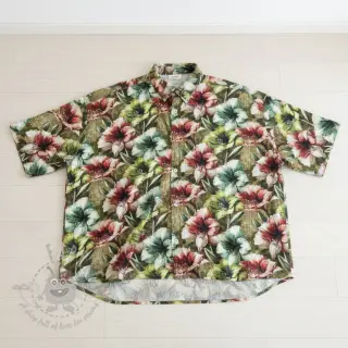 Viskoosi pellavalla Azalea design C digital print