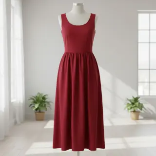 Viskóza s ľanom PREMIUM dark red