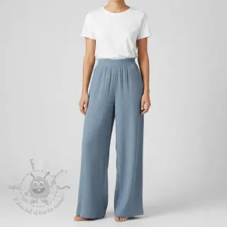 Viskoosi pellavalla CRINCLE blue shadow
