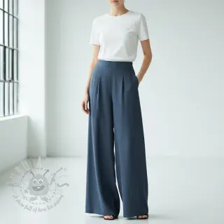 Viskoosi pellavalla CRINCLE navy