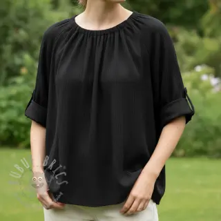 Viskoosi pellavalla CRINCLE black