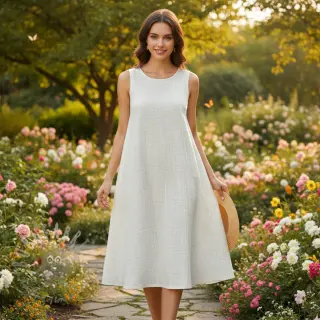 Viskoosi pellavalla CRINCLE off white
