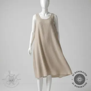 Viskoosi pellavalla CRINCLE beige