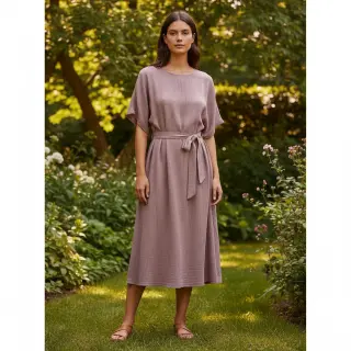Viskóza s ľanom CRINCLE old blush