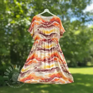 Viskoosi SATIN Chloe red digital print