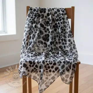Viskoosi SATIN Animal skin black digital print