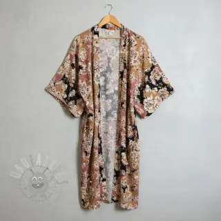 Viskoosi SATIN Flowie Noe black digital print