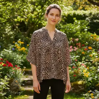 Viskoosi SATIN Animal skin digital print