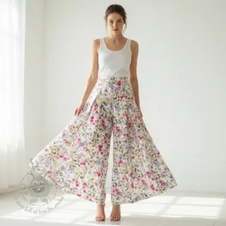 Viskoosi RADIANCE Flower Uma white digital print