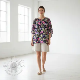 Viskoosi RADIANCE Flower Uma navy digital print