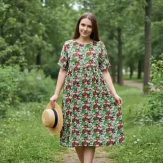 Viskóza RAYON POPLIN Knitted design E digital print