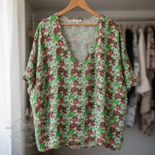 Viskoosi RAYON POPLIN Knitted design E digital print