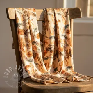 Viskoosi RAYON POPLIN Feathers design C digital print