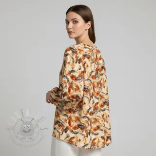 Viskoosi RAYON POPLIN Feathers design C digital print