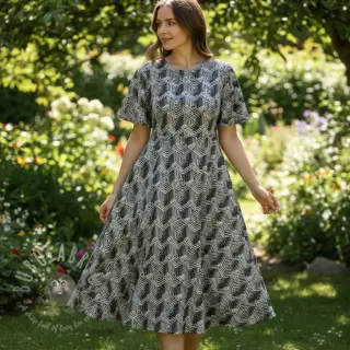 Neulos VISCOSE Structure grey digital print