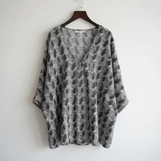 Úplet VISCOSE Structure grey digital print