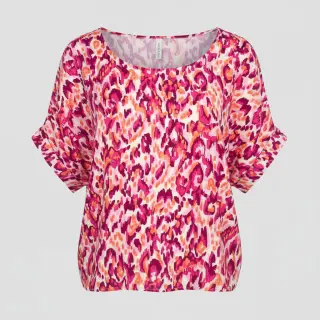 Viskóza STRETCH Ikat fuchsia