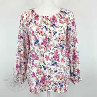 Viskoosi LUREX Tossed flowers white digital print