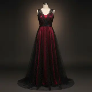 Tyl na TUTU ROYAL SPARKLE black silver