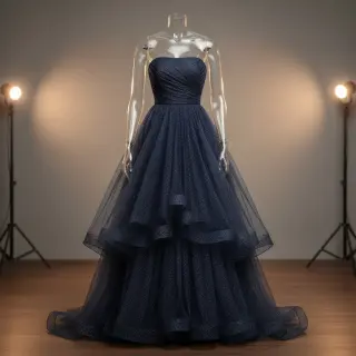 Tyl na TUTU ROYAL SPARKLE navy silver