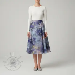 Puuvillakangas TIE DYE EMBROIDERY Poppy design T