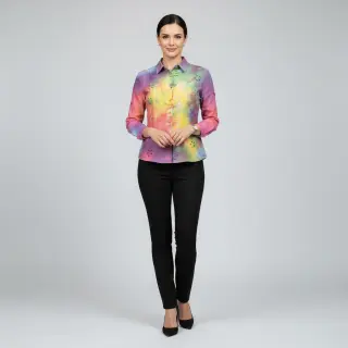 Bavlnená látka EMBROIDERY Tie dye Della design A