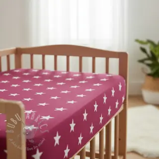 Puuvillakangas Stars cerise