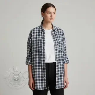 Puuvillakangas YARN DYED CHECK BRUSHED Silva design B