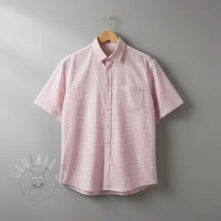 Puuvillakangas YARN DYED CHECK BRUSHED light rose