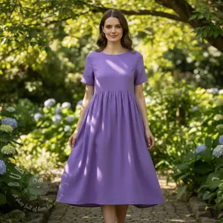 Puuvillapopliini purple