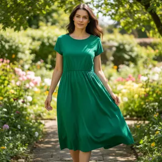 Bavlnený popelín emerald