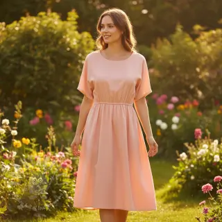 Puuvillapopliini rose