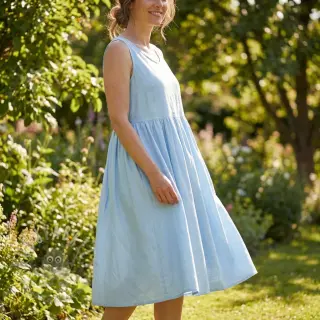 Puuvillapopliini blue