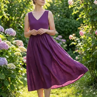 Bavlnený popelín dark purple