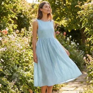 Puuvillapopliini light blue