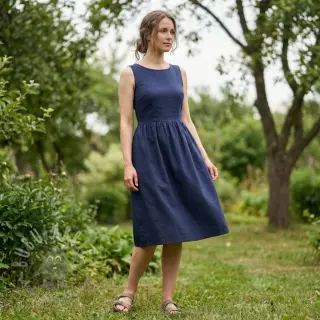 Puuvillapopliini navy