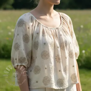 Puuvillakangas EMBROIDERY Sofia design Ja