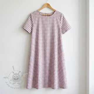 Puuvillakangas Check mauve