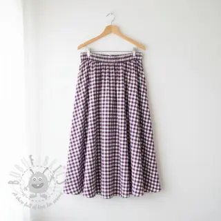 Puuvillakangas Check aubergine