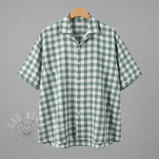 Puuvillakangas Check teal