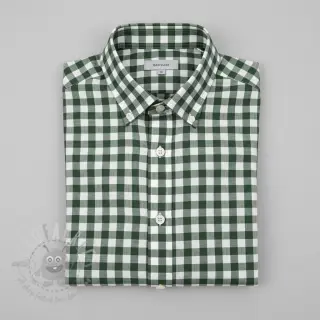 Puuvillakangas Check dark green