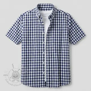 Puuvillakangas Check navy
