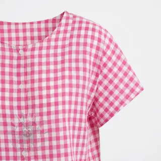 Puuvillakangas Check fuchsia