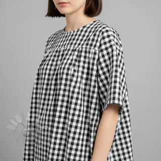 Puuvillakangas Check black