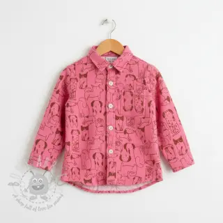 Puuvillakangas FLANNEL Dogs pink