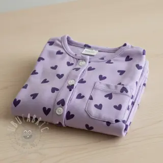Puuvillakangas FLANNEL Hearts lavender