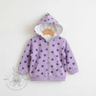 Puuvillakangas FLANNEL Hearts lavender